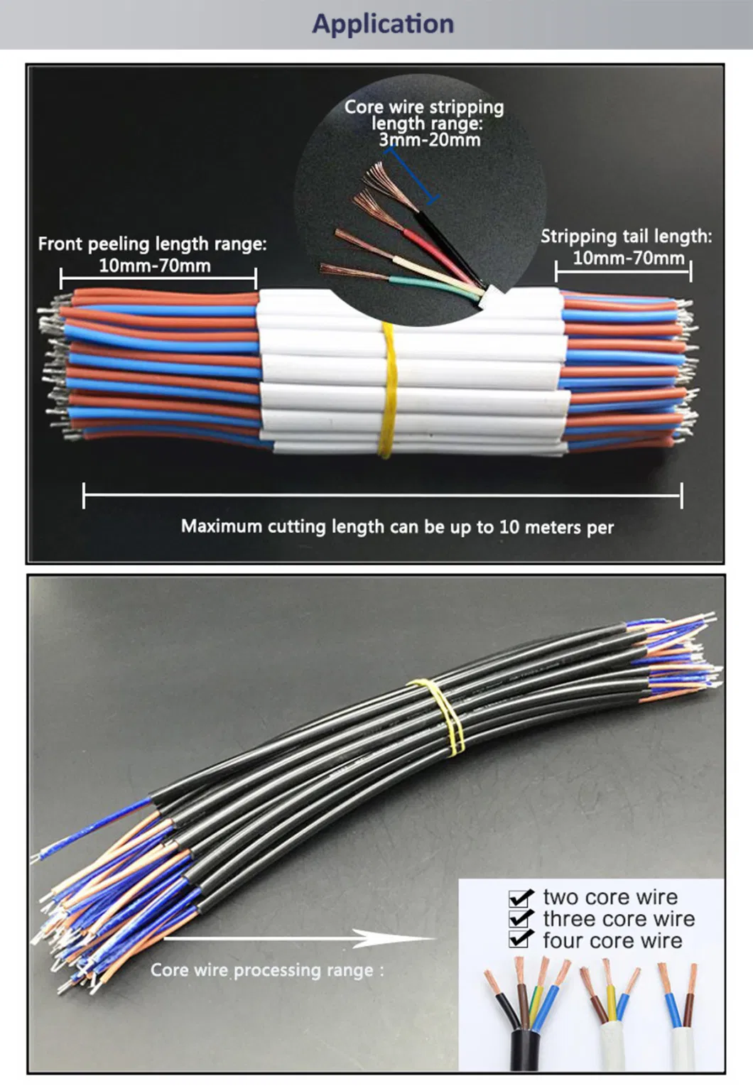 Eastontech Fully Automatic Electrical Multi-Conductor Cable Cutting and Stripping Machine 2/3/4 Cores Inner Wire Peeling Tools