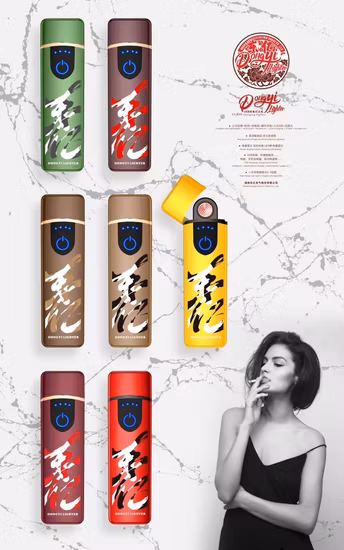 Heißer Verkauf modisches Design USB wiederaufladbar Kunststoff winddicht elektrisches Fingerabdruck-Piezo-Feuerzeug zu wettbewerbsfähigem Preis