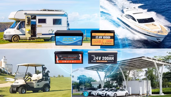 ODM&OEM LiFePO4-Batterie 12V 100Ah 200Ah 300Ah für Agv RV Marine Golf Cart Home Energy Solar Storage mit Bluetooth APP & Self